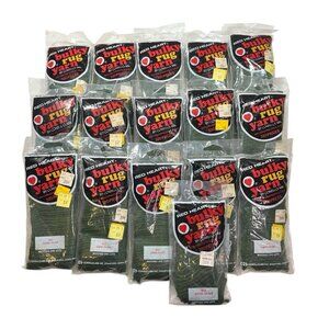 Lot Of 16 VTG Red Heart Bulky Rug Yarn #622 Dark Olive, Latch Hook Acrylic NOS